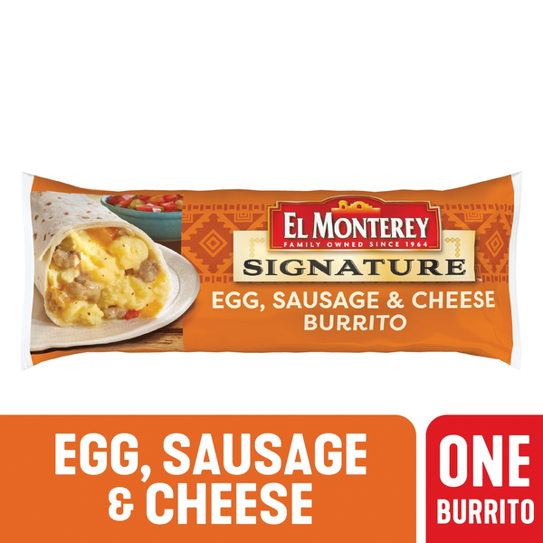 El Monterey Signature Breakfast Burrito Egg, Sausage & Cheese