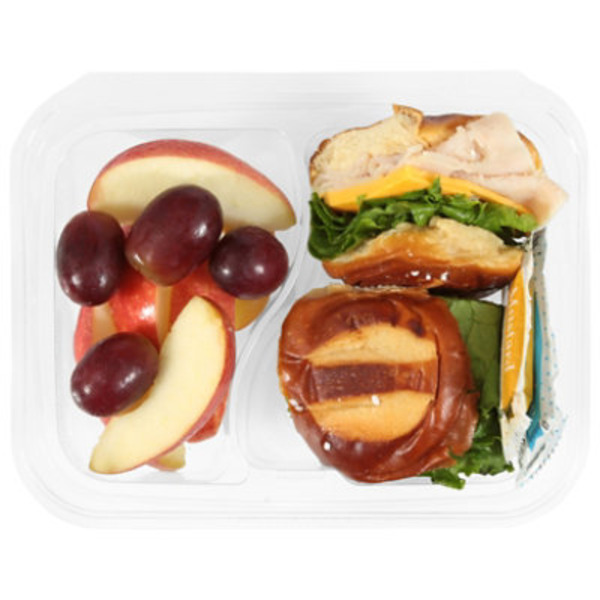 ReadyMeals Pretzel Slider Turkey Cheddar Sandwich with Fruit