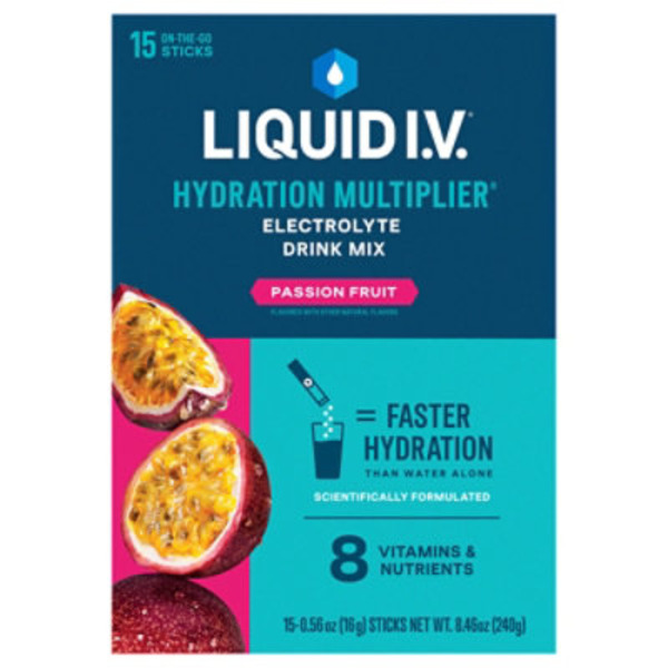 Liquid I.V. Hydration Multiplier Passion Fruit Electrolyte Powder Packet Drink Mix