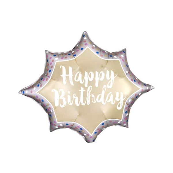 Amscan INFLATED 35" Satin Gold Burst Birthday Balloon