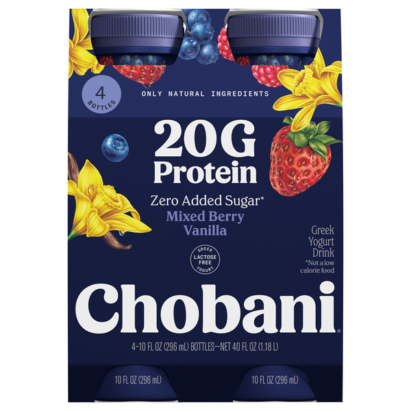 Chobani Zero Added Sugar Mixed Berry Vanilla Greek Yogurt Drink