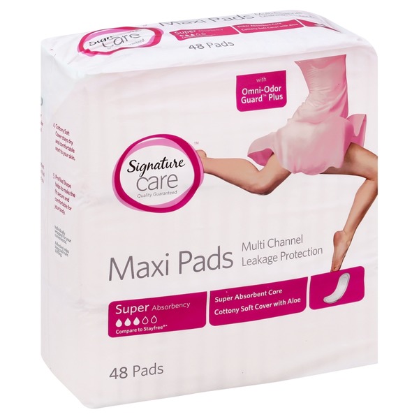 Signature Maxi Pads, Super Absorbency (48 each) from Safeway Instacart