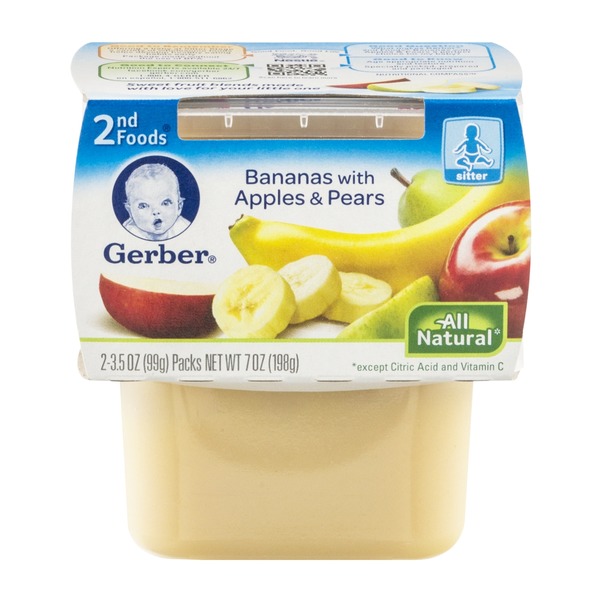 Gerber 2nd Foods Bananas with Apples & Pears 2 CT (3.5 oz) Instacart