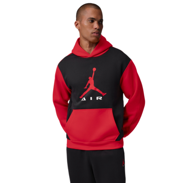 Jordan Men's Brooklyn Air Fleece Hoodie, S - Black/University Red