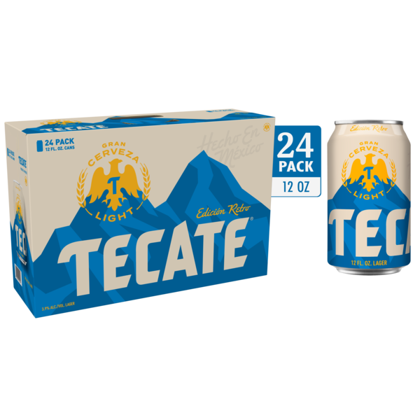Tecate Light Mexican Lager Beer, 24 Pack, 12 fl oz Cans Same-Day