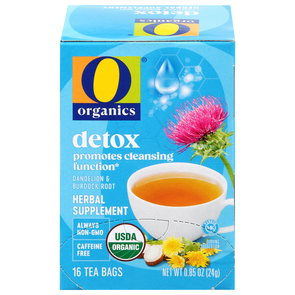 O Organics Tea Bags Detox Herbal Supplement