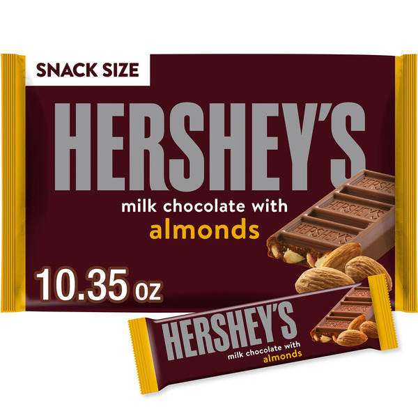 Hershey's Milk Chocolate with Almonds Snack Size, Candy Bag, 10.35 oz