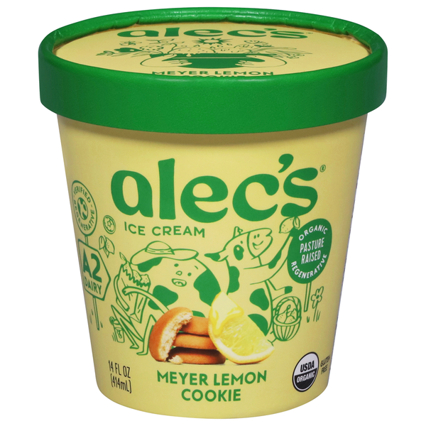 alec's ice cream Meyer Lemon Cookie, A2 Dairy Same-Day Delivery or