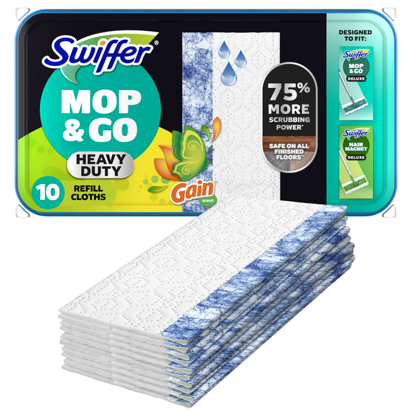 Swiffer Mop Heavy Duty Wet Mopping Cloth Refills, Gain Scent