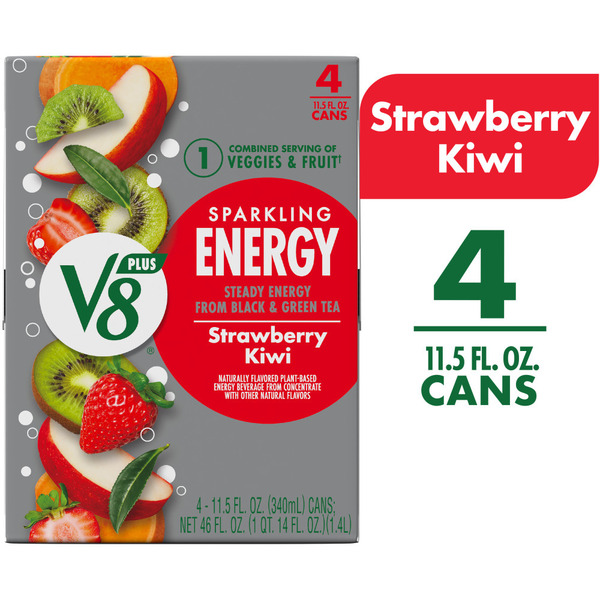 V8 +Energy Sparkling Strawberry Kiwi Juice Energy Drink Same-Day