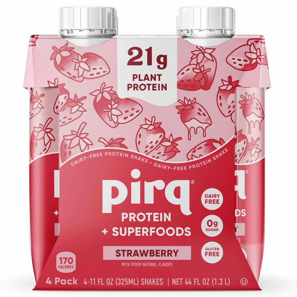 Pirq 21g Plant Based Protein Shakes, Strawberry
