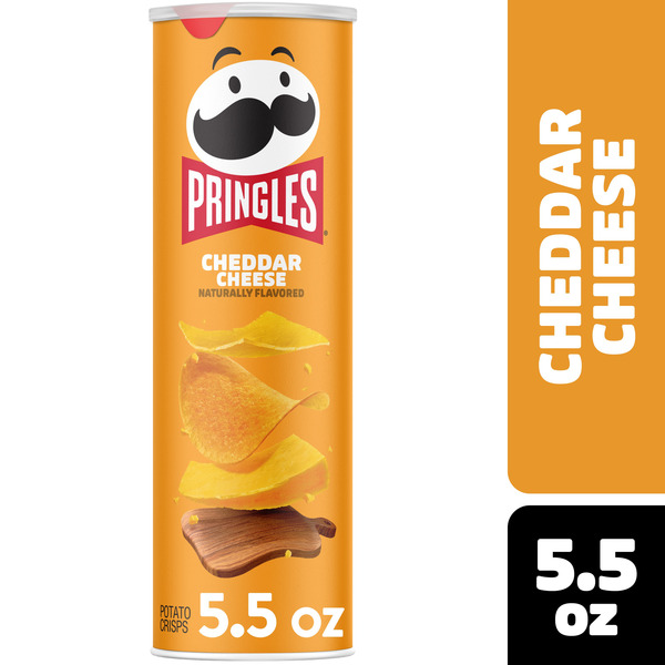 Pringles Cheddar Cheese Potato Crisps Chips, Lunch Snacks, 5.5 oz