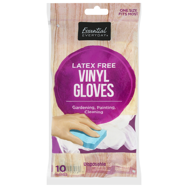 Essential Everyday Vinyl Gloves - 10 ea Same-Day Delivery