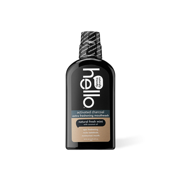 hello Activated Charcoal Extra Freshening Mouthwash, Fresh Mint