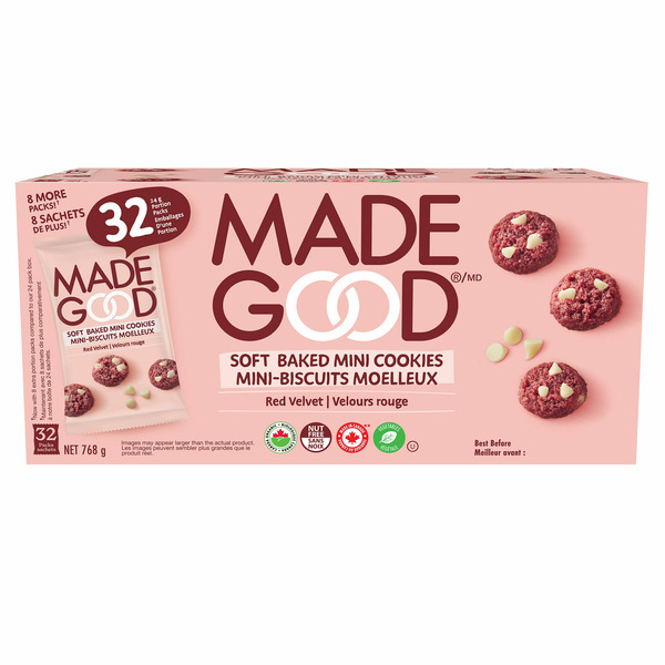 MadeGood Red Velvet Soft Baked Mini Cookies