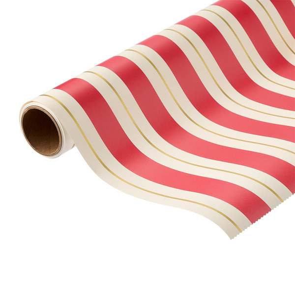 Hester & Cook Linen Stripe Table Runner, 20 in x 25 ft - Red