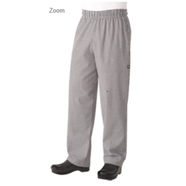 Essential Baggy Pants, elastic waistband with drawstring, black/white check, XL