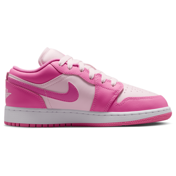 Jordan Kids' Grade School Air Jordan 1 Low Basketball Shoes, Size 5 - Pink & White