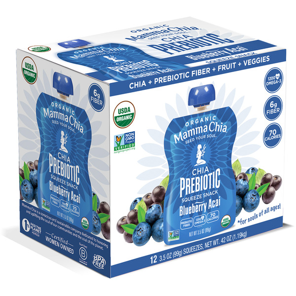 Costco Mamma Chia Organic Chia Prebiotic Squeeze Snack, Blueberry