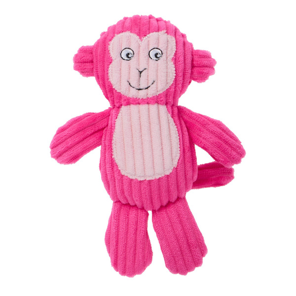 Joyhound Biteshield Plush Monkey Squeaky Dog Toy - Pink
