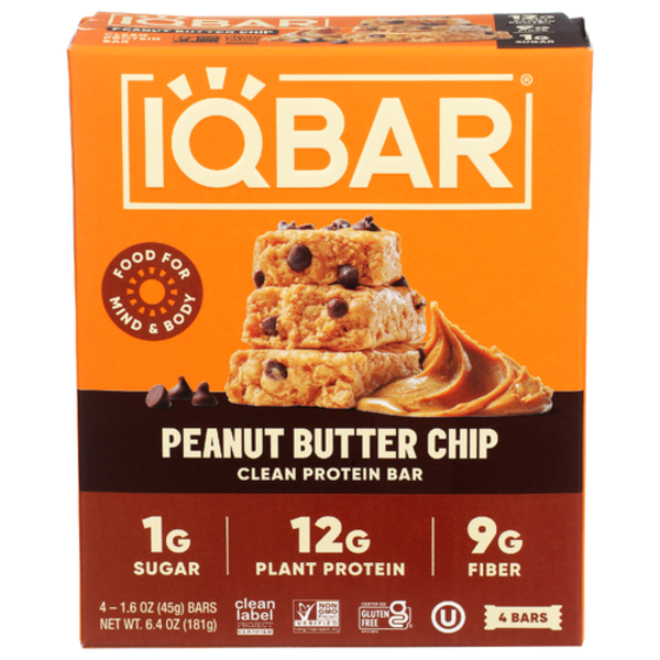 Iq Bar Peanut Butter Chip Bars 4 Pack