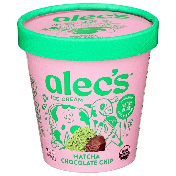 alec's ice cream Matcha Chocolate Chip Ice Cream, A2 Dairy Same