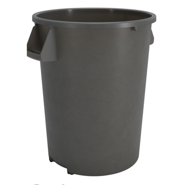 Round Waste Bin Trash Container 32 Gallon - Gray