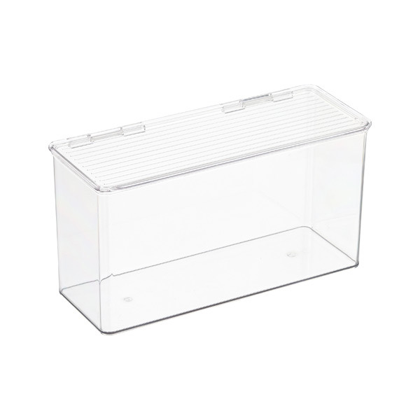 iDesign Hinged-Lid Stackable Box - Clear - 13-1/2" x 5-3/4" x 7" H