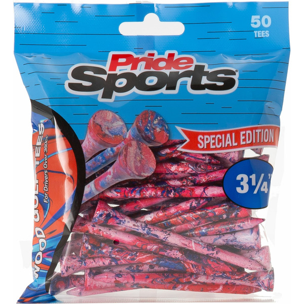 Professional Tee System Paint Splatter Golf Tees - Blue & Red