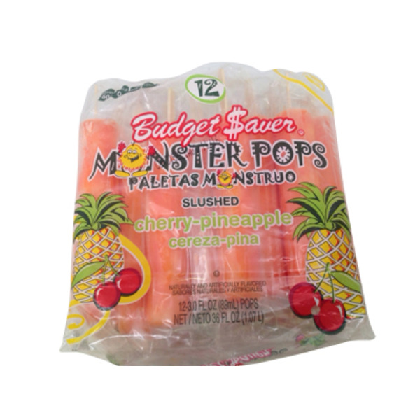 Budget Saver Monster Pops Slushed Cherry-Pineapple