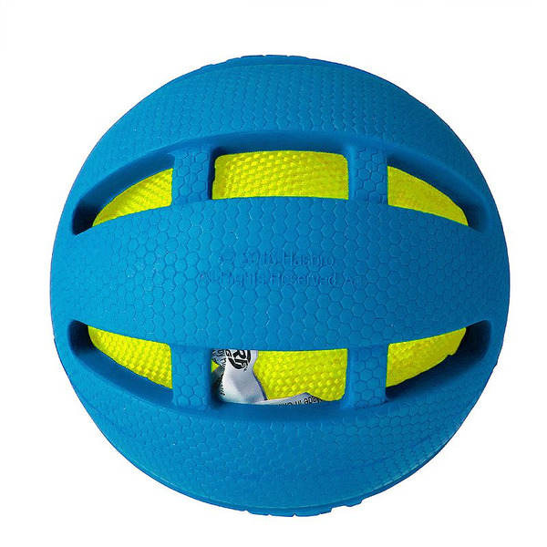 Nerf Blue & Green Checker Crunch Ball Dog Toy