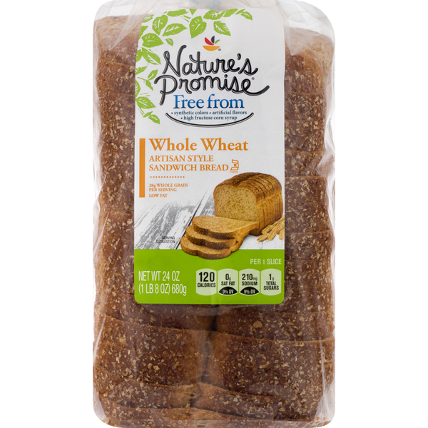 Nature's Promise Sandwich Bread, Artisan Style, Whole Wheat (24 oz