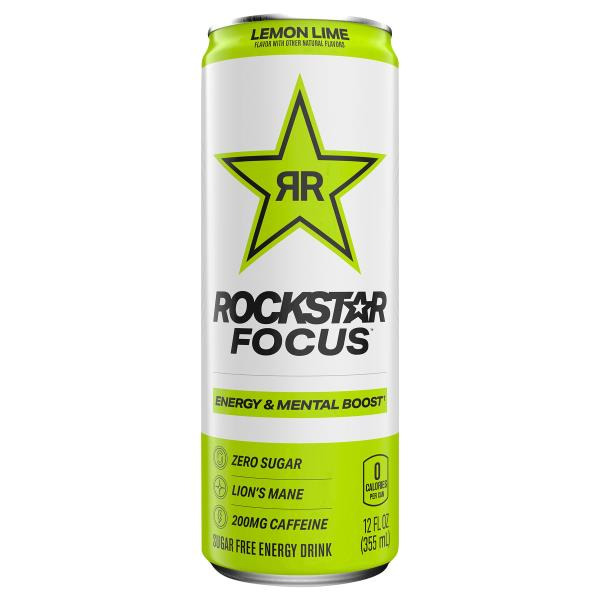 Rockstar Focus Sugar Free Energy Drink Lemon Lime Same-Day