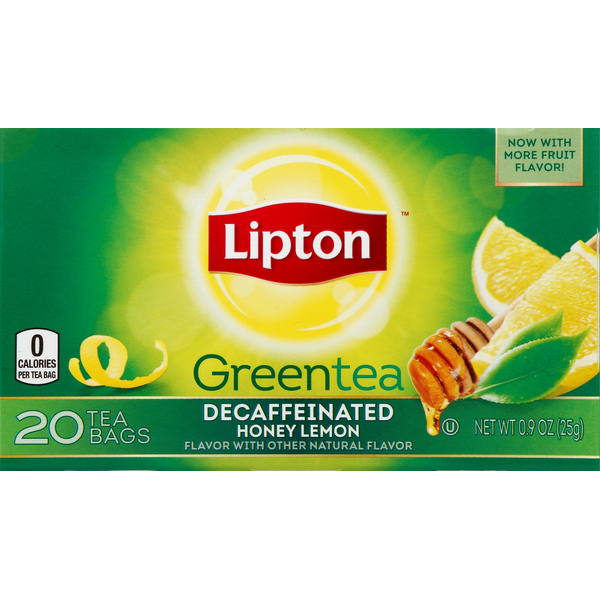 Lipton Green Tea, Honey Lemon, Decaffeinated, Bags Same-Day