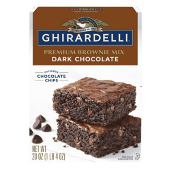 GHIRARDELLI Dark Chocolate Premium Brownie Mix, Includes Chocolate Chips