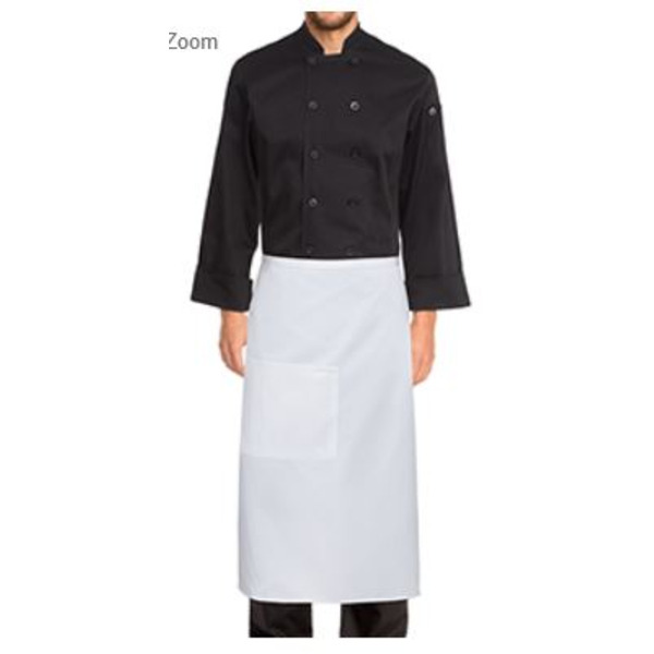 Chef Works - Bistro Apron, 27"L x 26"W, reversible, 3-pockets, black, one size