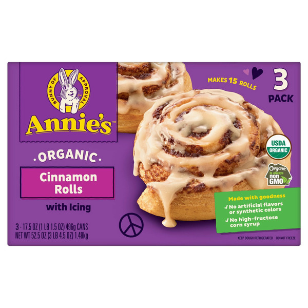 Organic Cinnamon Rolls, 3 x 17.5 oz