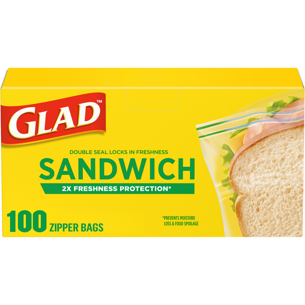 ジュースと袋 Glad Zipper Food Storage Sandwich Bags Same-Day Delivery or Pickup