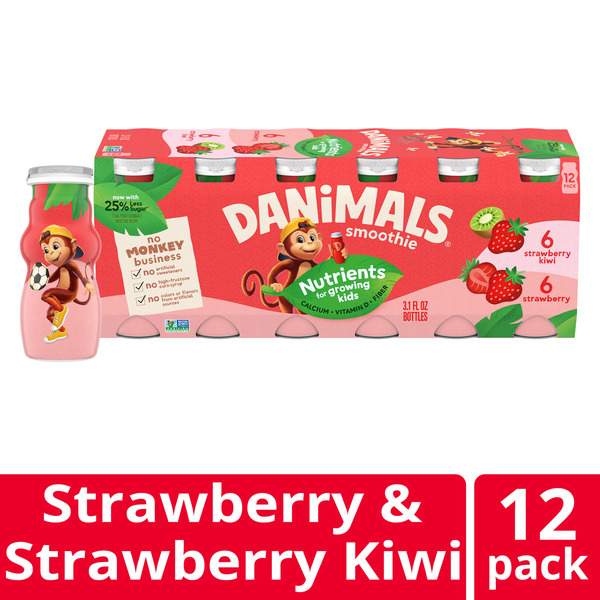Danimals Strawberry Explosion/Strikin' Strawberry Kiwi Smoothies