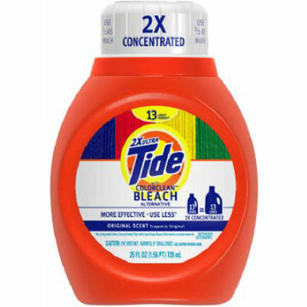 Tide 2x w/ Bleach Laundry Detergent, Original, 25 oz, 6 Ct
