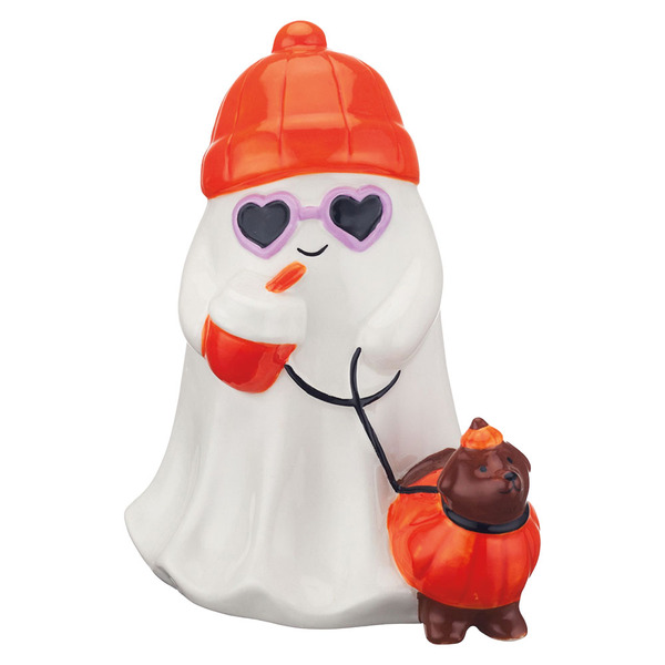 The Halloween Collection Pastel Ceramic Ghost, Pumpkin Dog Same