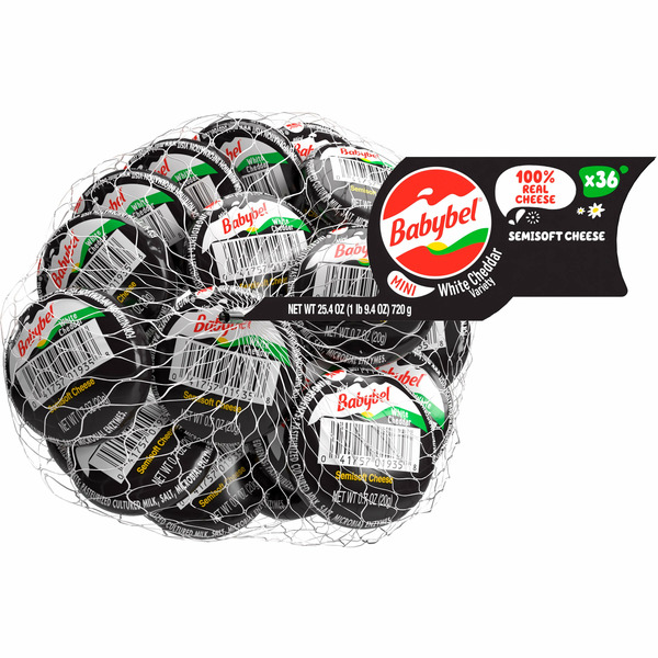 Babybel Mini Snack Cheese, White Cheddar, 0.7 oz, 36-count