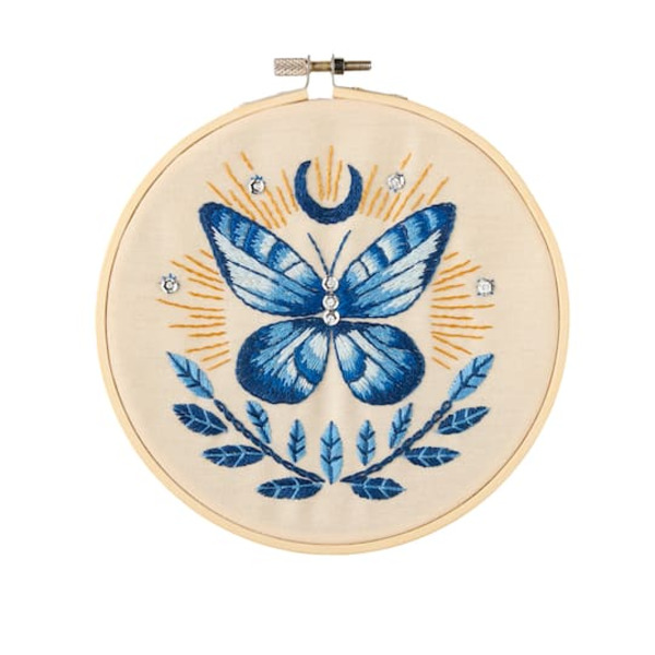 Loops & Threads Blue Moth Halloween Embroidery Kit
