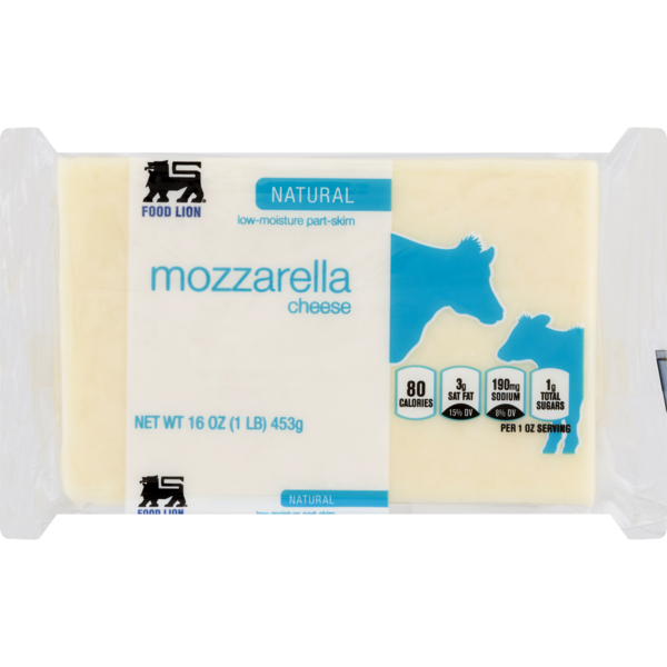 Food Lion Cheese, Mozzarella, Natural, Wrapper (16 oz) Instacart