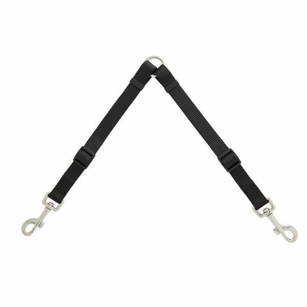 Top Paw Double Coupler Dog Leash - Black