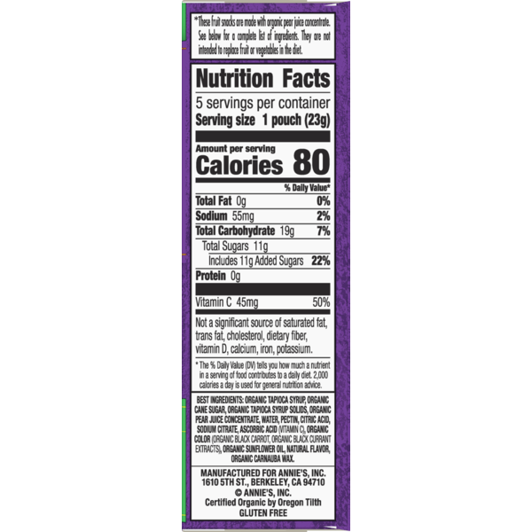 34 Annie's Fruit Snacks Nutrition Label Labels Design Ideas 2020