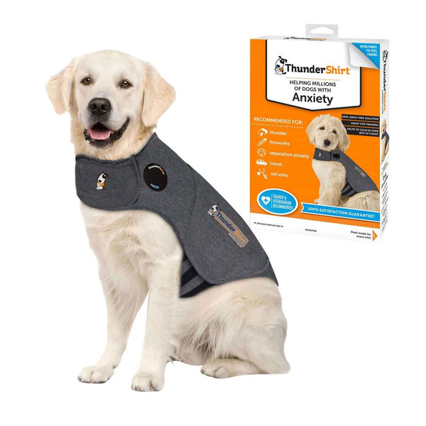 Thunder Shirt Dog Anxiety Solution XL Solid Gray