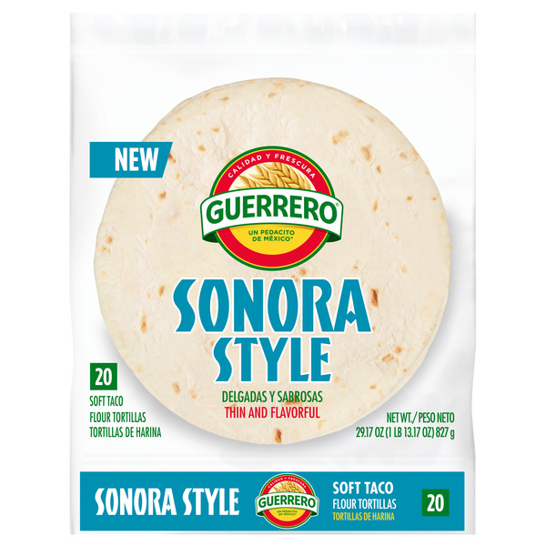 Guerrero Sonora Style Flour Tortillas, Soft Taco Size, 20 Count