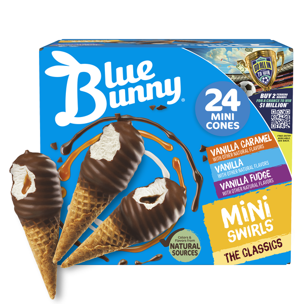 Blue Bunny Mini Swirls Classic Variety Pack Cones