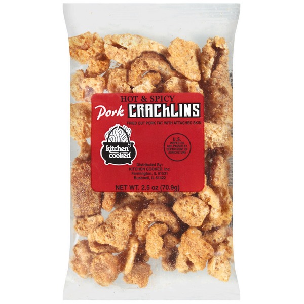 Kitchen Cooked Hot Spicy Pork Cracklins 2 5 Oz Instacart